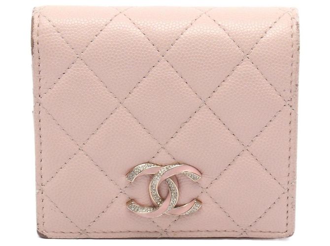 Billetera bi-fold pequeña Matelassé de Chanel Rosa