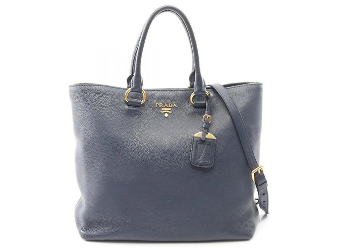 Borsa tote 2 in 1 Prada VITELLO PHENIX Blu navy