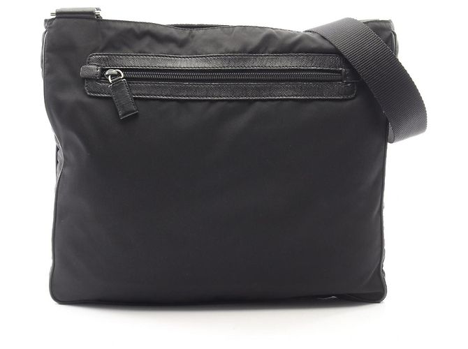 Saffiano Bolsa de ombro com logo triangular Prada Preto 