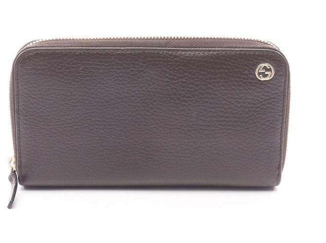 Gucci Interlocking G Round Long Wallet Brown