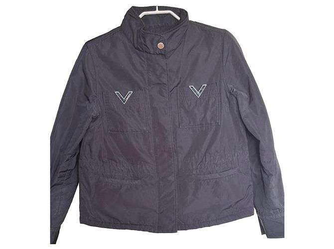 Autre Marque R.E.D. Valentino Technische Jacke Schwarz mit V-Logo