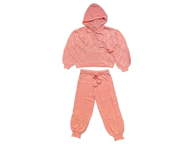 Set LoveShackFancy Tomaso Hoodie e Nyla Jogger - Peach Melba Pesca