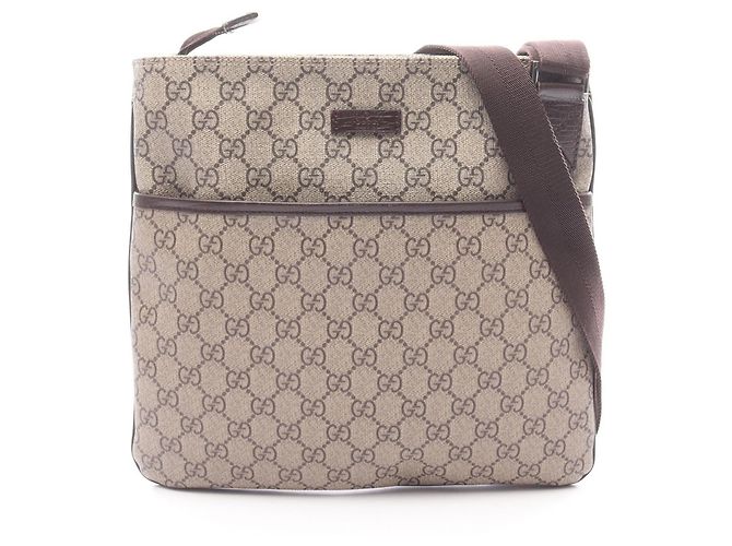 Bolsa de Ombro Gucci GG Supreme Marrom Bege
