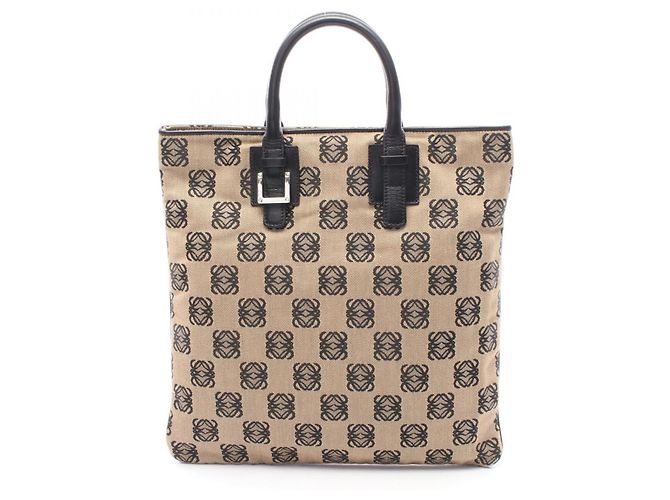 Loewe Anagram Tote Bag Schwarz Beige