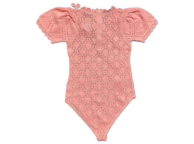 LoveShackFancy Bodysuit Forte - Peach Melba Pesca