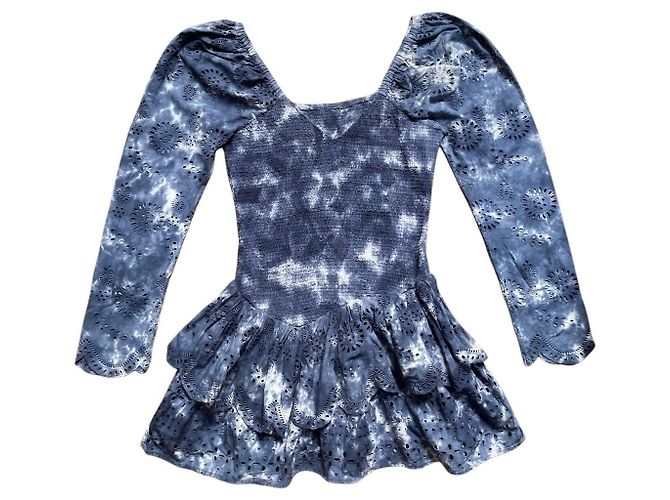 Abito Mini Cedria LoveShackFancy Tie-Dye Blu navy