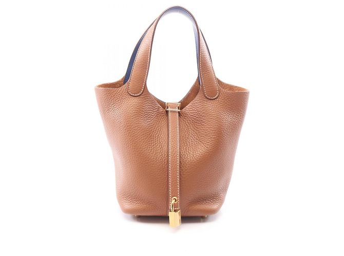 Bolsa Hermès Picotin Lock PM Eclat Marrom