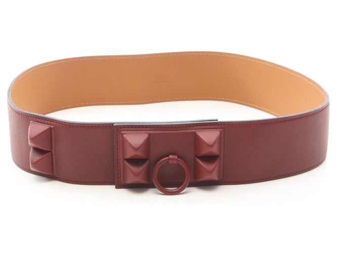 Ceinture en cuir Collier de Chien d'Hermès Bordeaux