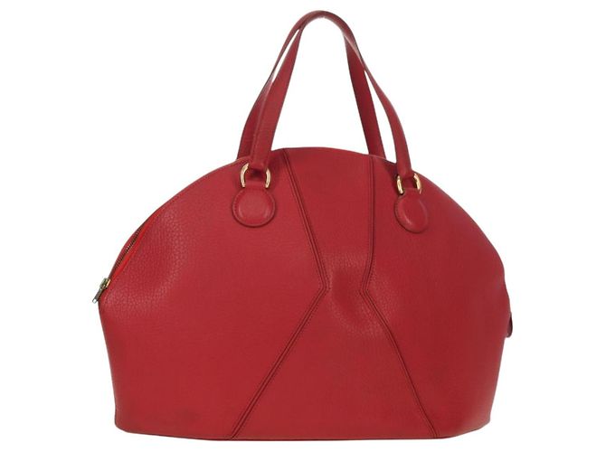 Hermès HERMES Ildvo Sac à Main Cuir Rouge Or Auth bs34829V Doré