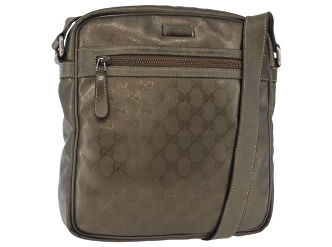 Borsa a Spalla GUCCI GG Implementation PVC Bronzo Argento 201448 Auth ka4233