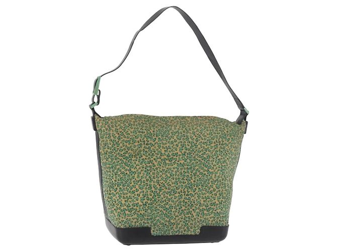 BOTTEGA VENETA Shoulder Bag Nylon Green Auth bs34945