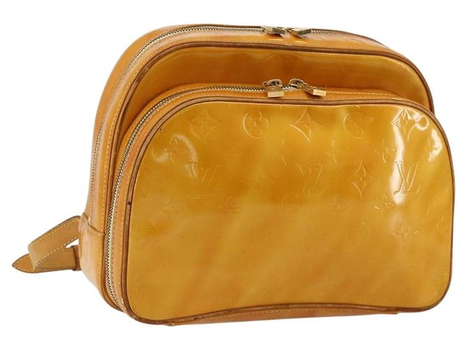 LOUIS VUITTON Monogram Vernis Marley Backpack Yellow M91040 LV Auth bs34725