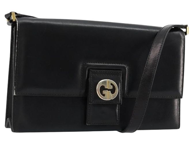 Gucci Borsa a Spalla in Pelle Nera e Oro Auth 177874 Nero D'oro