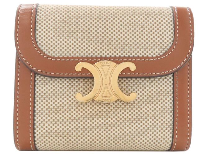 Céline Celine Triomphe Tri-fold Wallet Brown