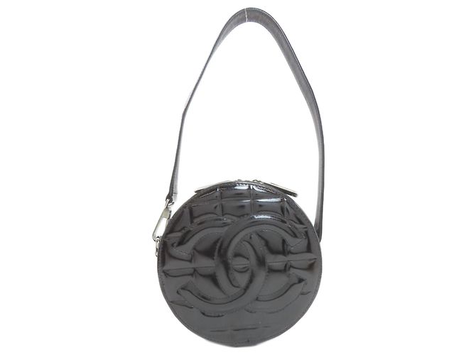 Chanel Coco Mark Schultertasche mit silberner Hardware Schwarz