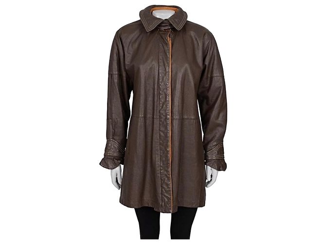 Gianfranco Ferré Veste en cuir marron Ferre Classic Taille M Occasion