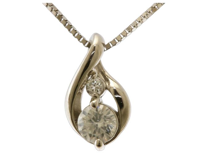 Autre Marque Collana in platino e diamanti Argento