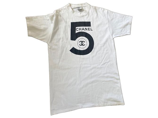 T-shirt in cotone Chanel N°5 Nero Bianco
