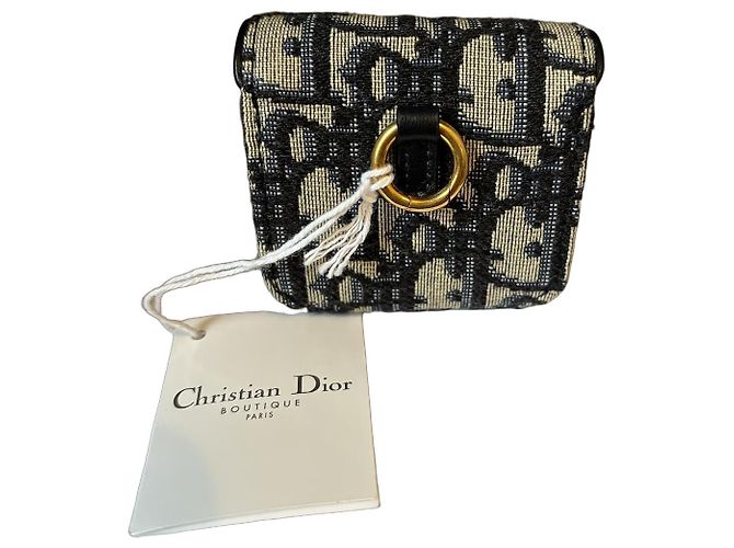 Christian Dior Saddle Monogramme AirPod Case Navy blue