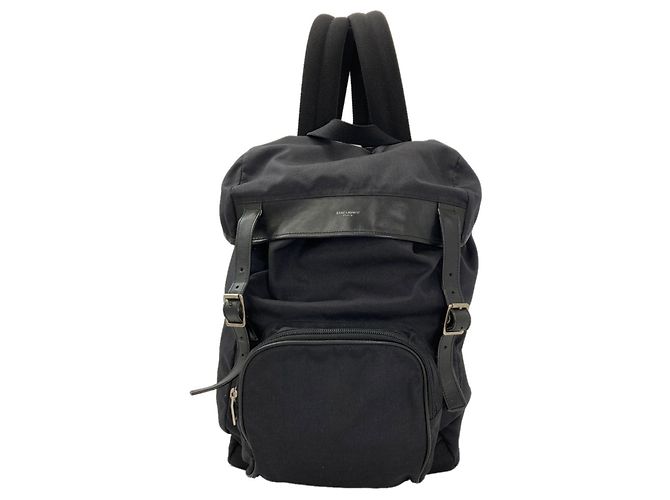 Saint Laurent Logo Backpack Black