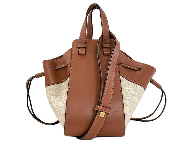 Borsa Hammock 2-Way Loewe Marrone Bianco 
