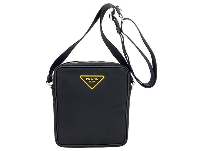 Prada Black Nylon Logo Shoulder Bag
