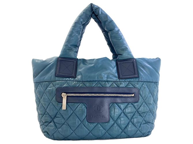 Borsa Chanel Coco Cocoon Blu Nylon