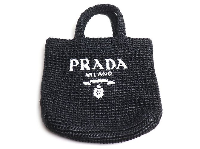 Borsa Tote in Crochet Nera Piccola Prada Nero