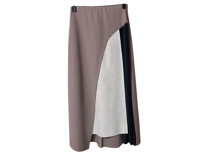 Autre Marque Falda larga acampanada con paneles GALLARDAGALANTE Beige