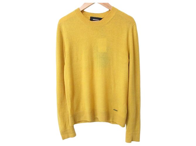 Autre Marque Dsquared2 100% Kaschmir Strickware Gelb Senf