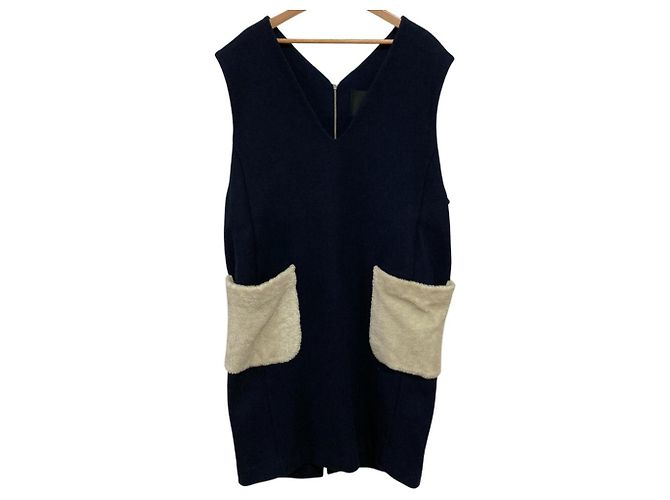 Autre Marque Abito yori con scollo a V Blu Crudo Blu navy