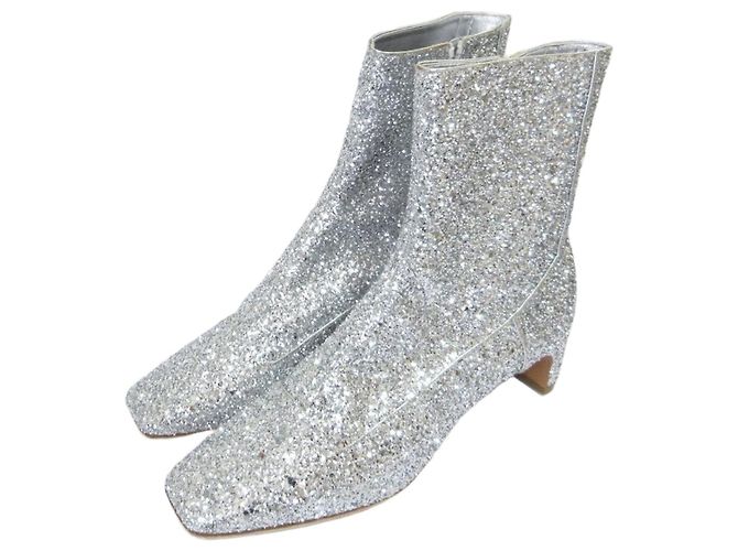 Maison Martin Margiela22 Botas curtas de glitter Prata