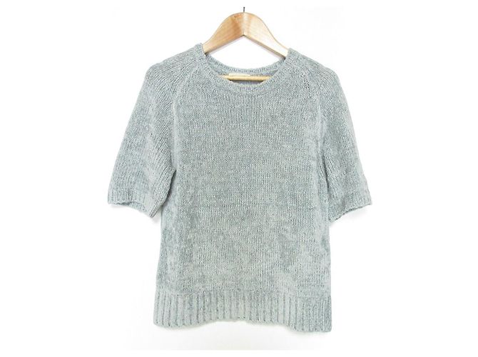 Autre Marque DES PRES Air Chenille Pullover Knit Blu Blu chiaro
