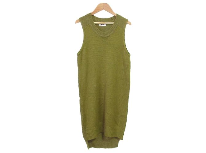 Ärmelloser langer Strickpullover Acne Studios Grün Khaki