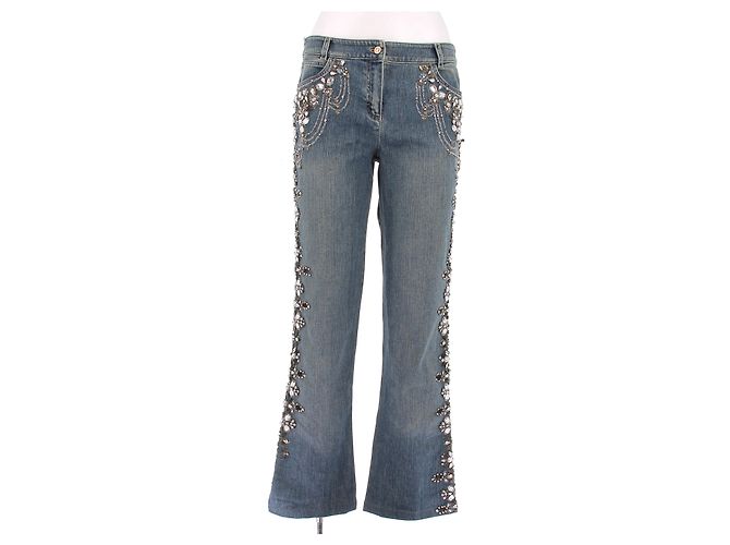 Escada Jean bleu sequins Blue