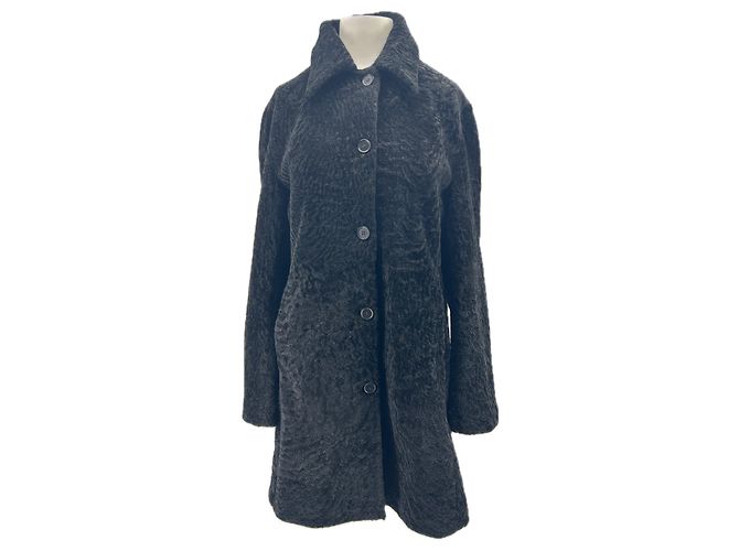 Autre Marque Cappotto in shearling nero "Beatris"