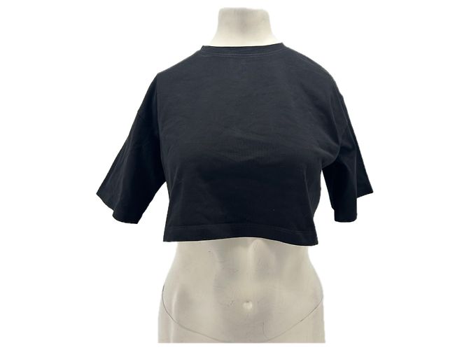 Autre Marque Tee shirt crop "Gupo" Black