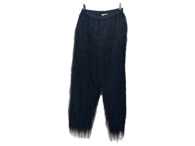 Autre Marque Pantalone nero fluffy "Reed"