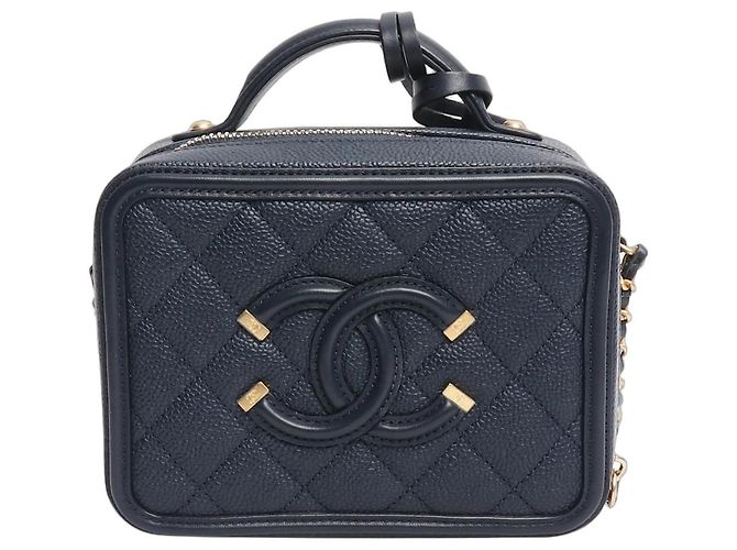 Chanel Mini borsa a tracolla vanity Navy 2019 Blu navy