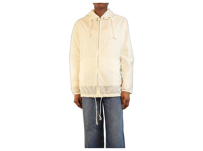 Miu Miu Weiße Nylonjacke - Größe UK 8