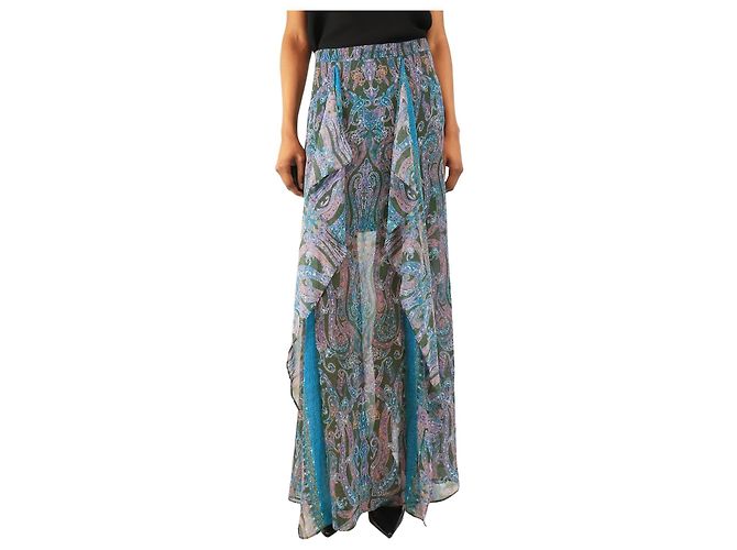 Acne Saia maxi de chiffon estampada roxa - tamanho S Roxo