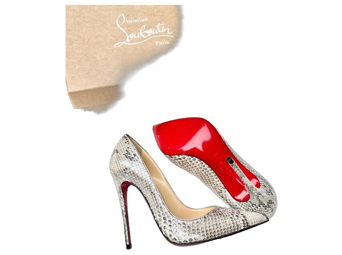Christian Louboutin Python Leder Pumps Python drucken Metallisch