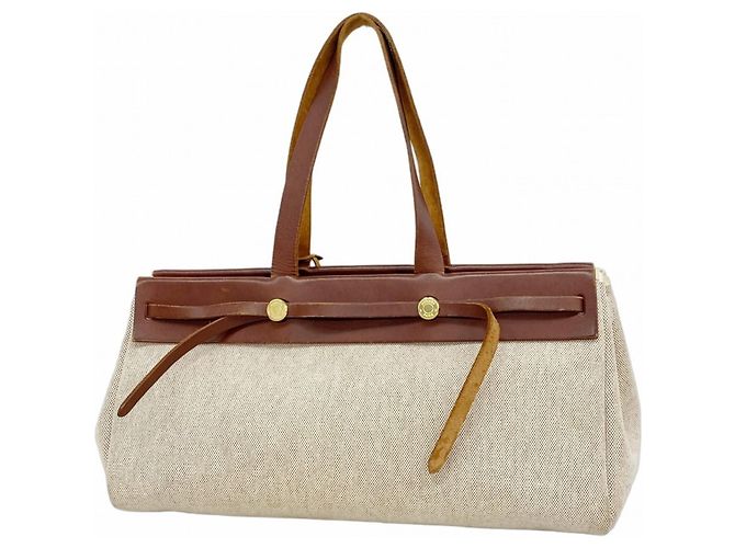 Hermès Hermes Herbag Cabas MM Tote Bag Marrom