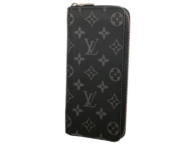 Louis Vuitton Monogram Eclipse Portefeuille Brazza Long Wallet Black