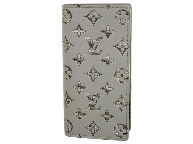 Louis Vuitton Monogram Shadow Portefeuille Brazza Long Wallet Brown