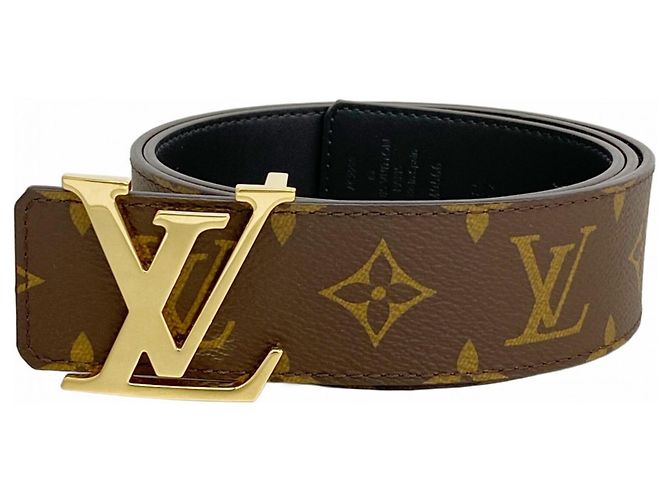 Louis Vuitton Monogram LV Initials Reversible Belt Brown Black