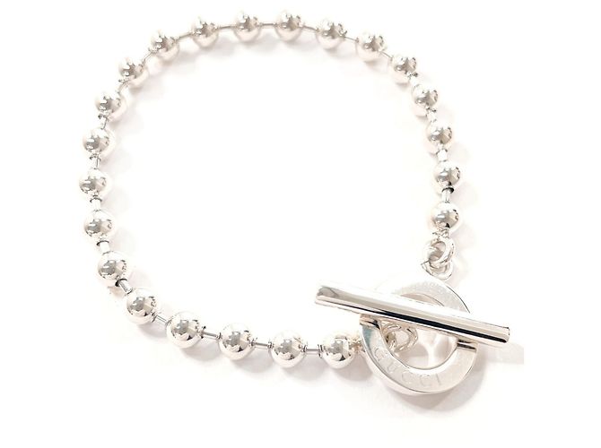 GUCCI Bracciale a catena a palline in argento sterling 925