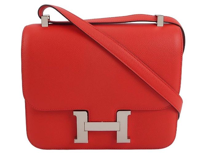 Bolsa Hermès Constance S3 em couro Epsom vermelho