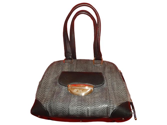 Borsa Lancel Adjani Special Edition Pelle di Serpente e Vitello Grigio