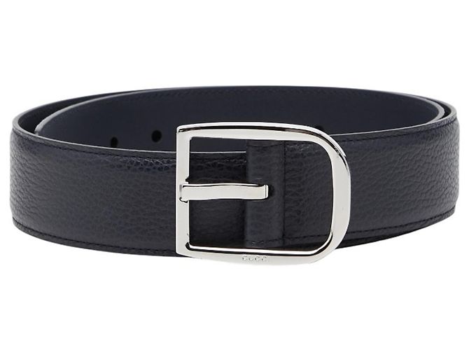 Gucci Navy Leather Men's Belt Navy blue
